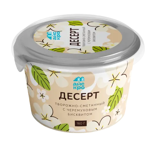 Десерт с черёмуховым бисквитом